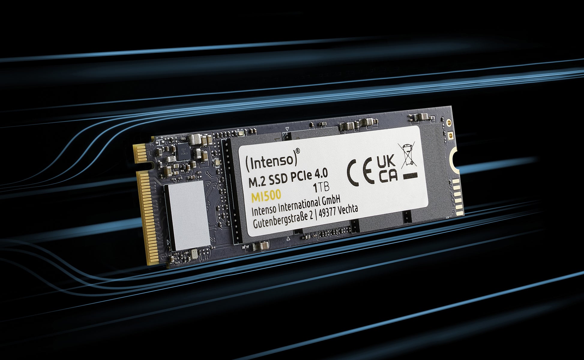 Intenso MI500 1 TB M.2 2280 NVMe PCIe 4.0 – 5300 MB/s Lesen, 4500 MB/s Schreiben