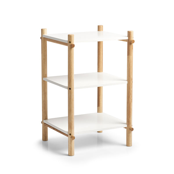 Zeller Present Kinderregal – freistehend – 3 Böden – 35 × 35 × 58,5 cm – weiss/holz – MDF, Gummi – 1 Stk.