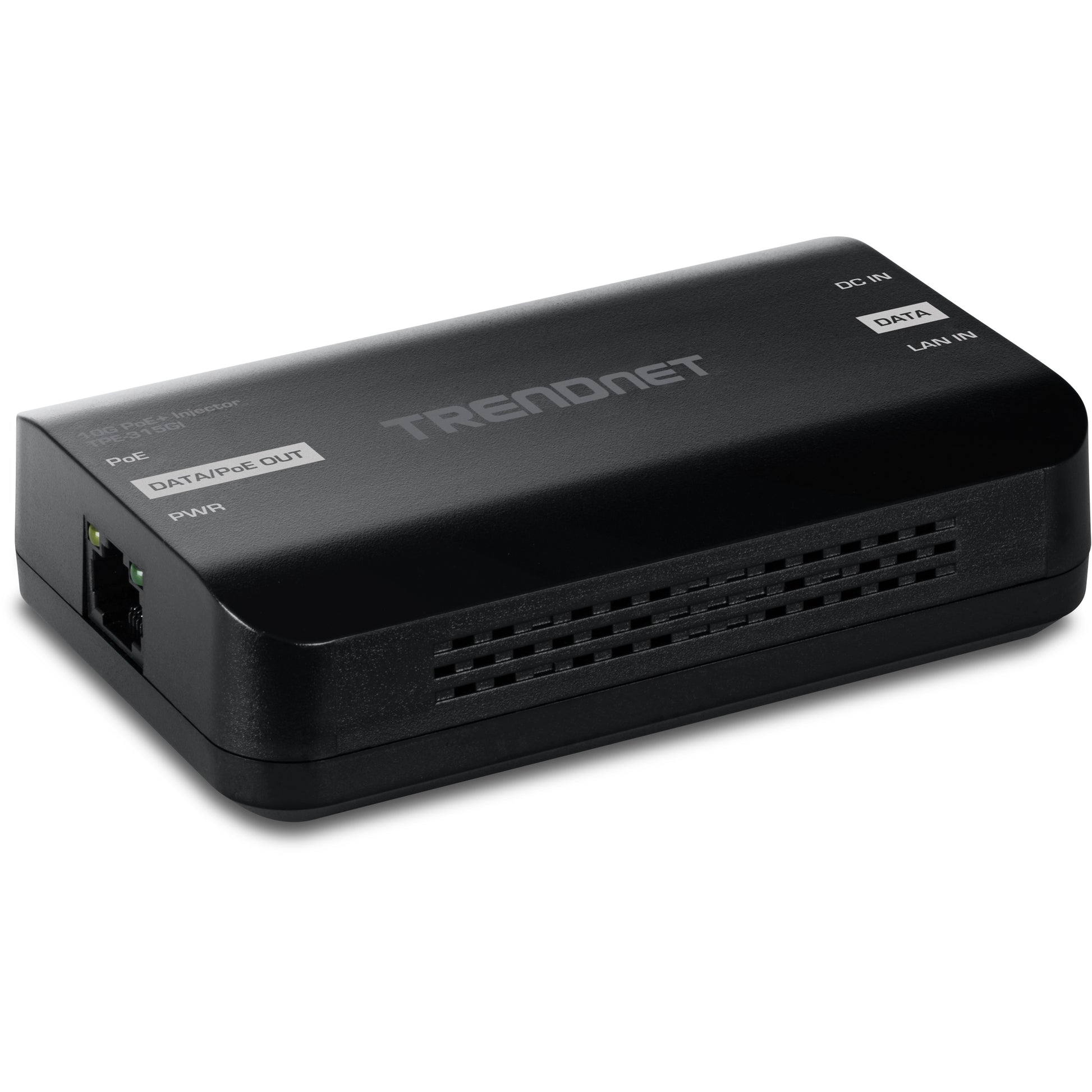 TRENDnet TPE-315GI PoE-Injektor – 10 Gbit/s, PoE+ 30 W, 1× RJ-45 – Schwarz