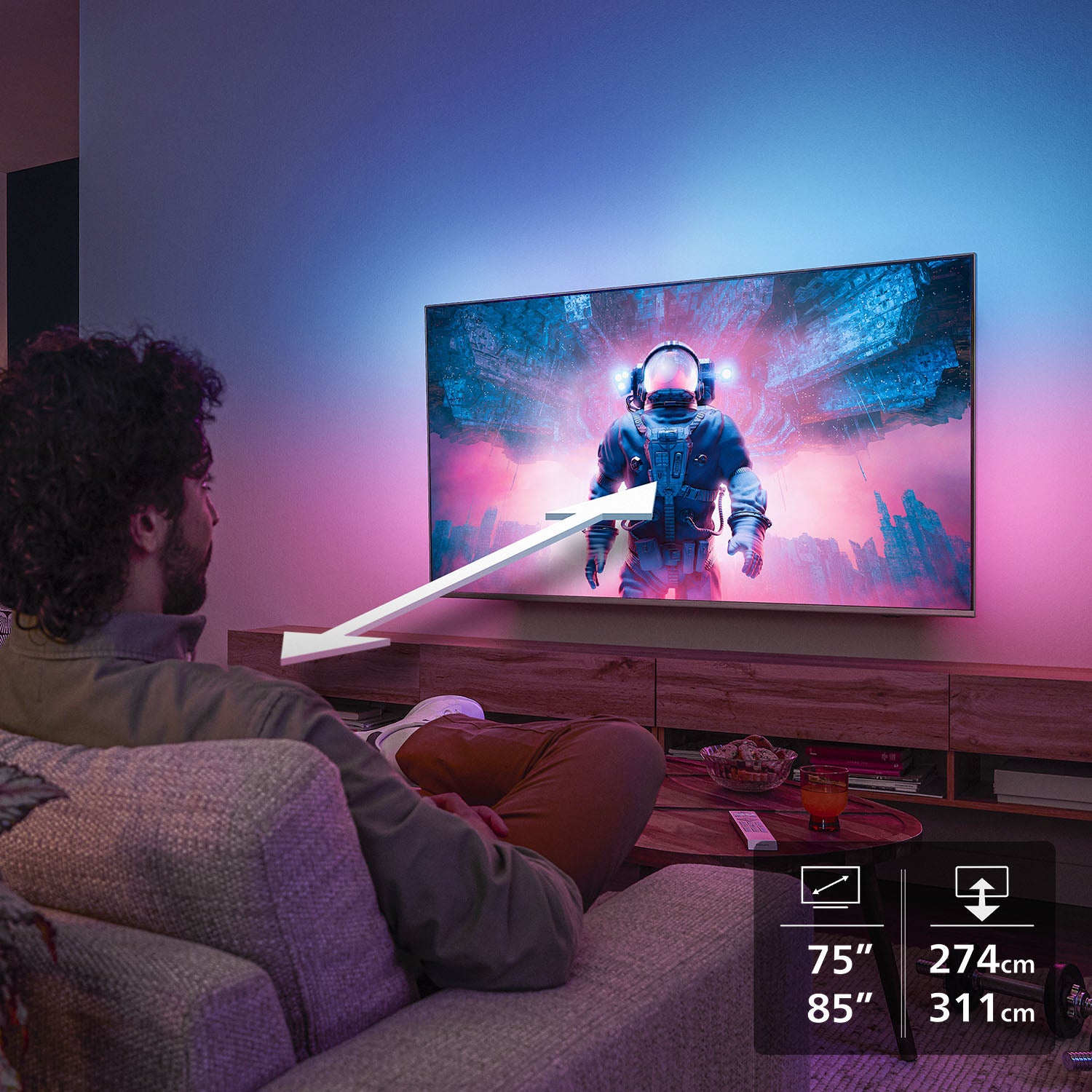 Philips 85PUS8500/12 – 85" QLED UHD 4K, Titan OS, Ambilight (2025)