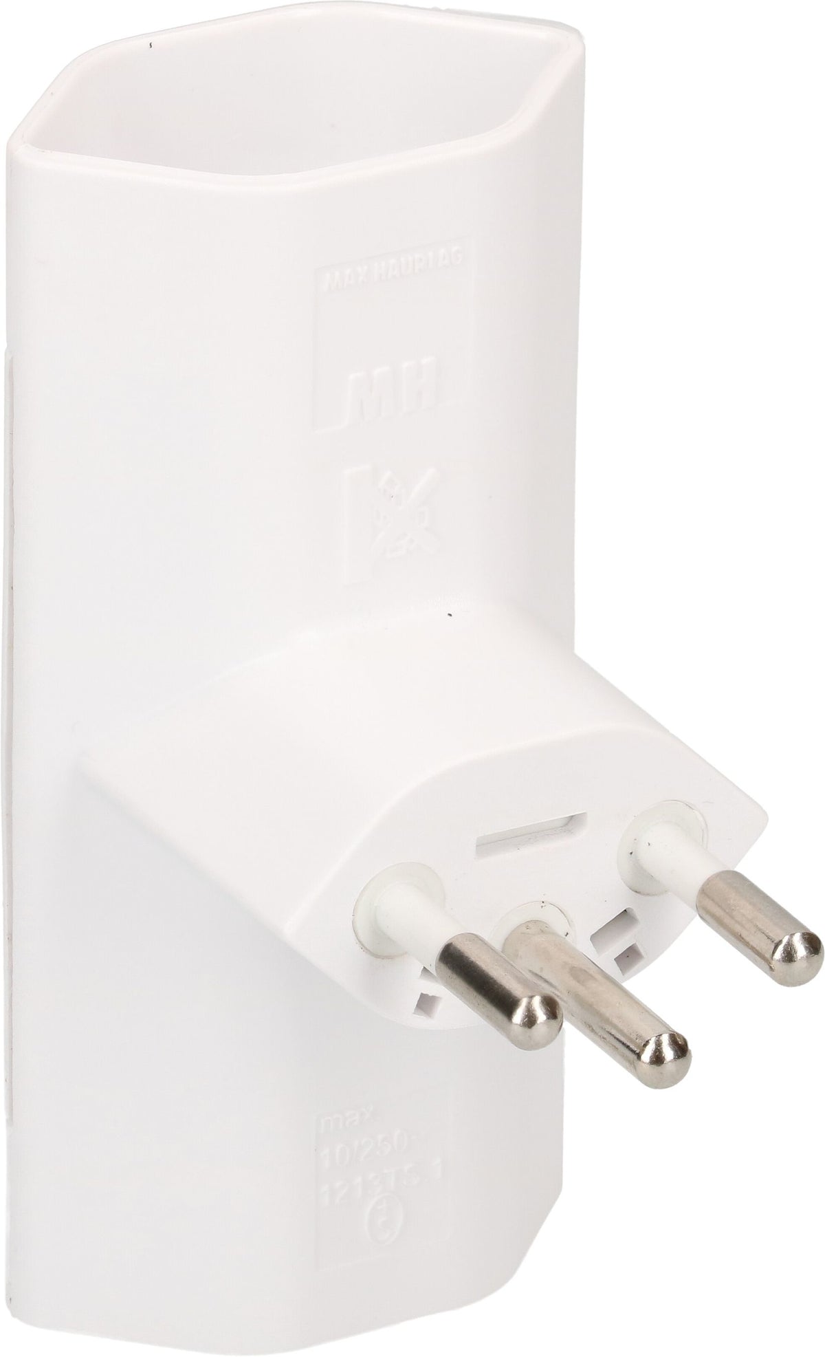 Max Hauri AG Steckdosenleiste, 2×T13, Eingang T12, 3-polig, 10 A 230 V, IP20 – weiss