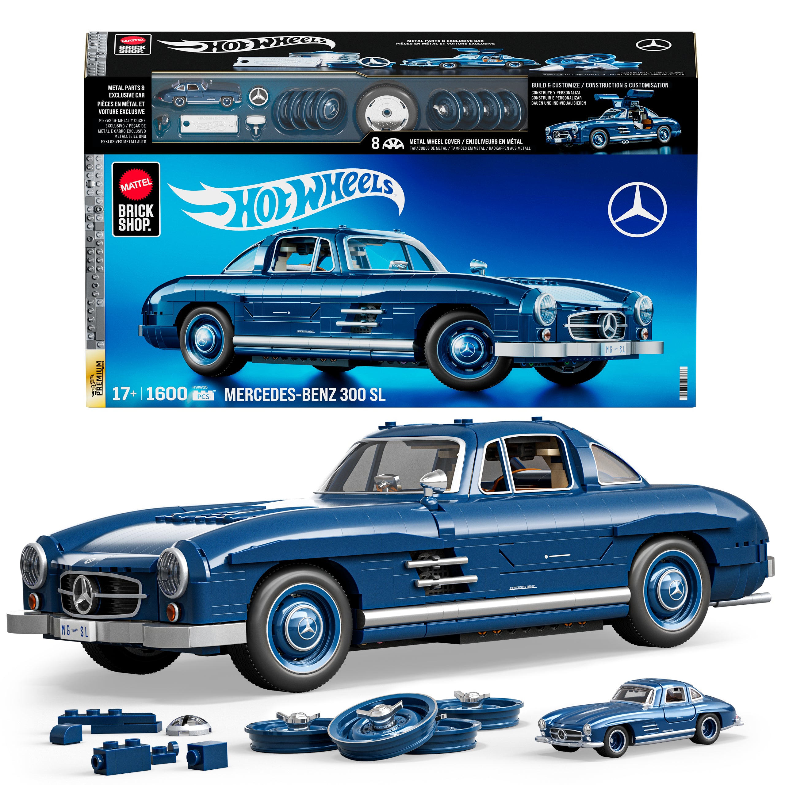 Hot Wheels 3D-Puzzle Mercedes-Benz 300 SL – 1600 Teile – Kunststoff – ab 17 J. – mehrfarbig