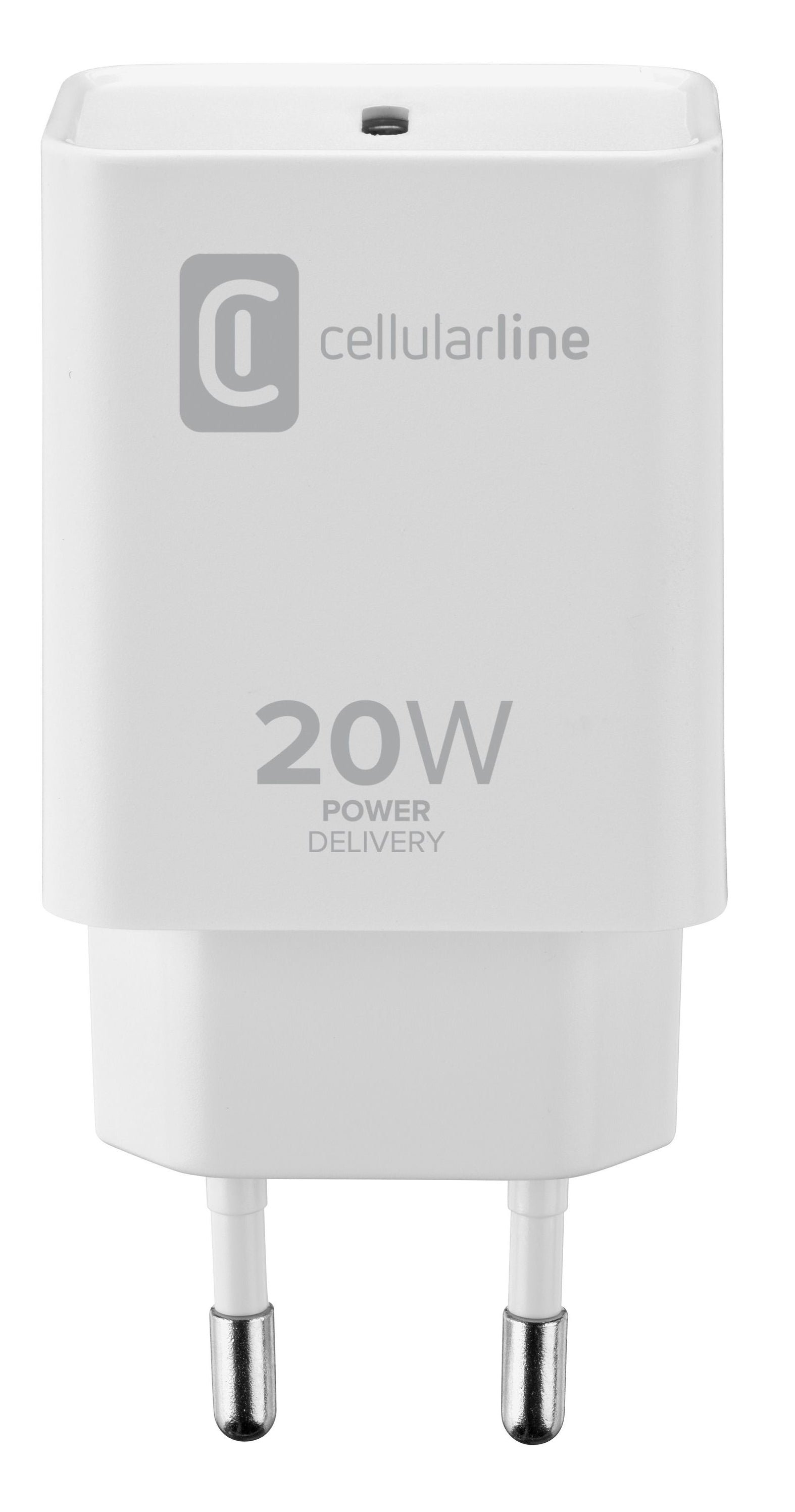 Cellularline USB-C Ladegerät USB-Ladegerät 20 W – USB-C×1 – PD – EU-Stecker (Typ C) – für iPad – weiss