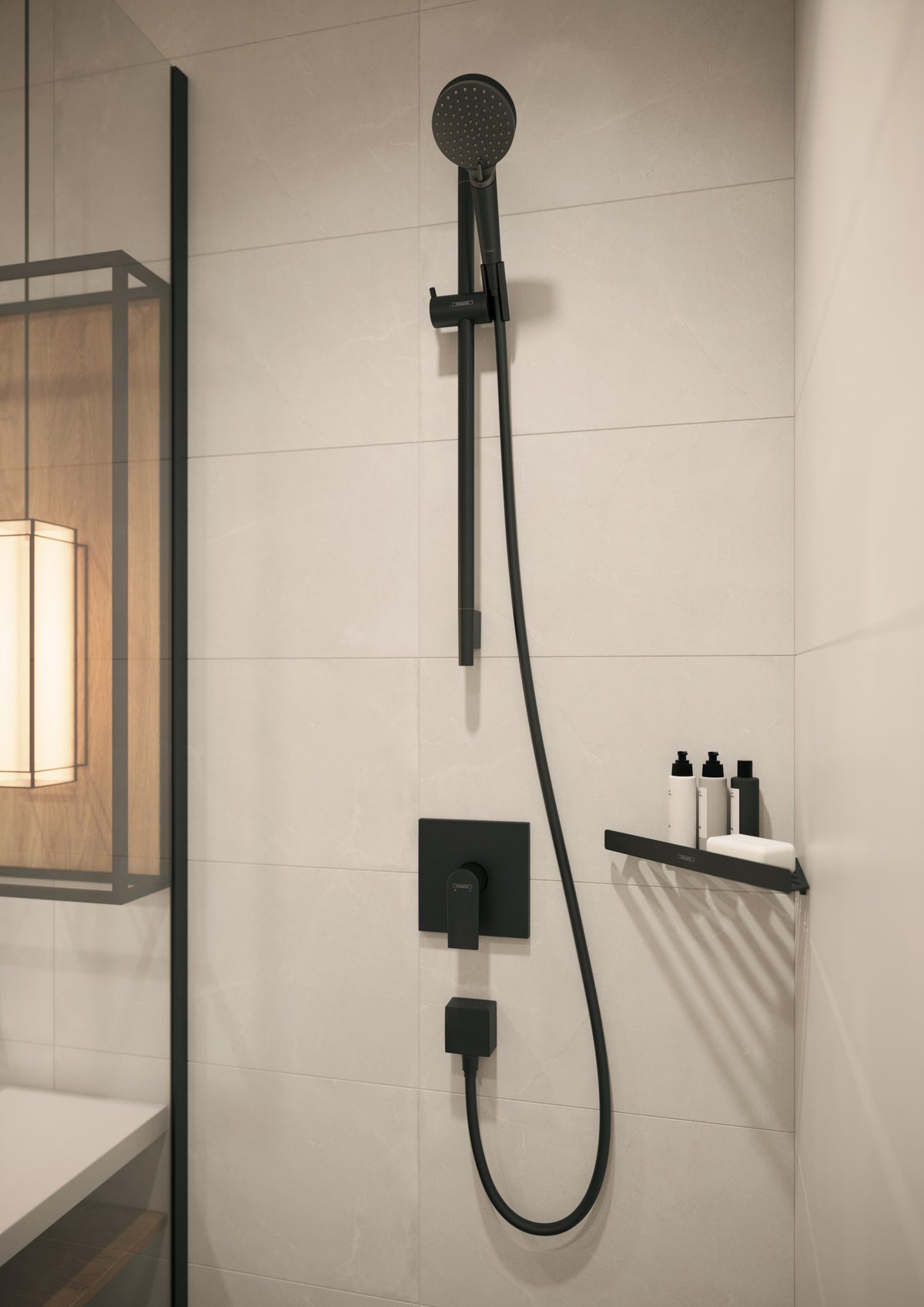 Hansgrohe Seifenhalter (Wand) AddStoris Q – 30,5×14,8×2,6 cm, Metall, Mattschwarz