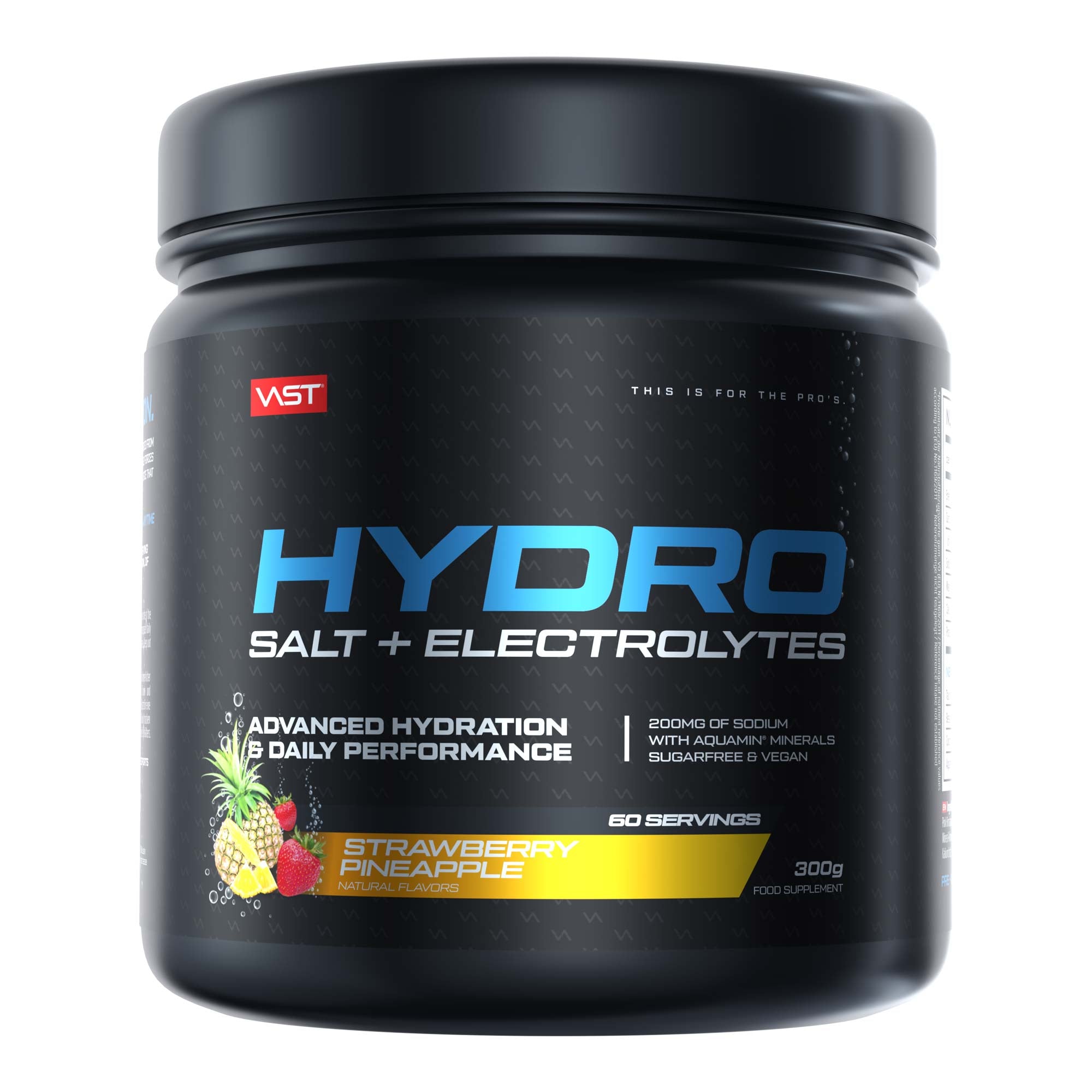VAST Sports Hydro Energie-Drink-Pulver – Erdbeere & Ananas, zuckerfrei, vegan – 300 g