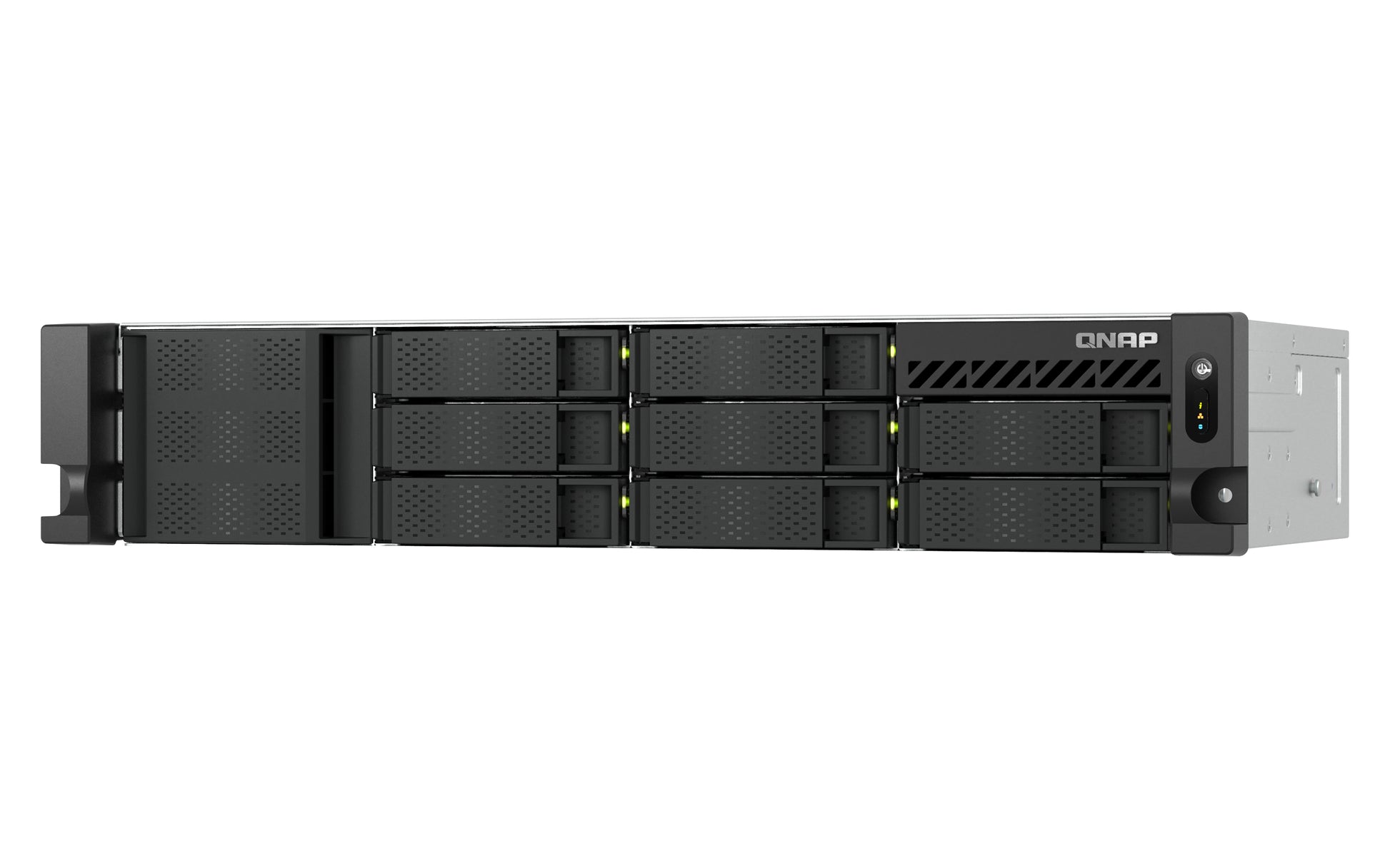 QNAP 8-Bay kurztiefe Rackmount Speichergerät – 2 × 2,5 GbE, 4 × USB 3.2 Gen 1, Intel Atom C5125, 8 GB RAM
