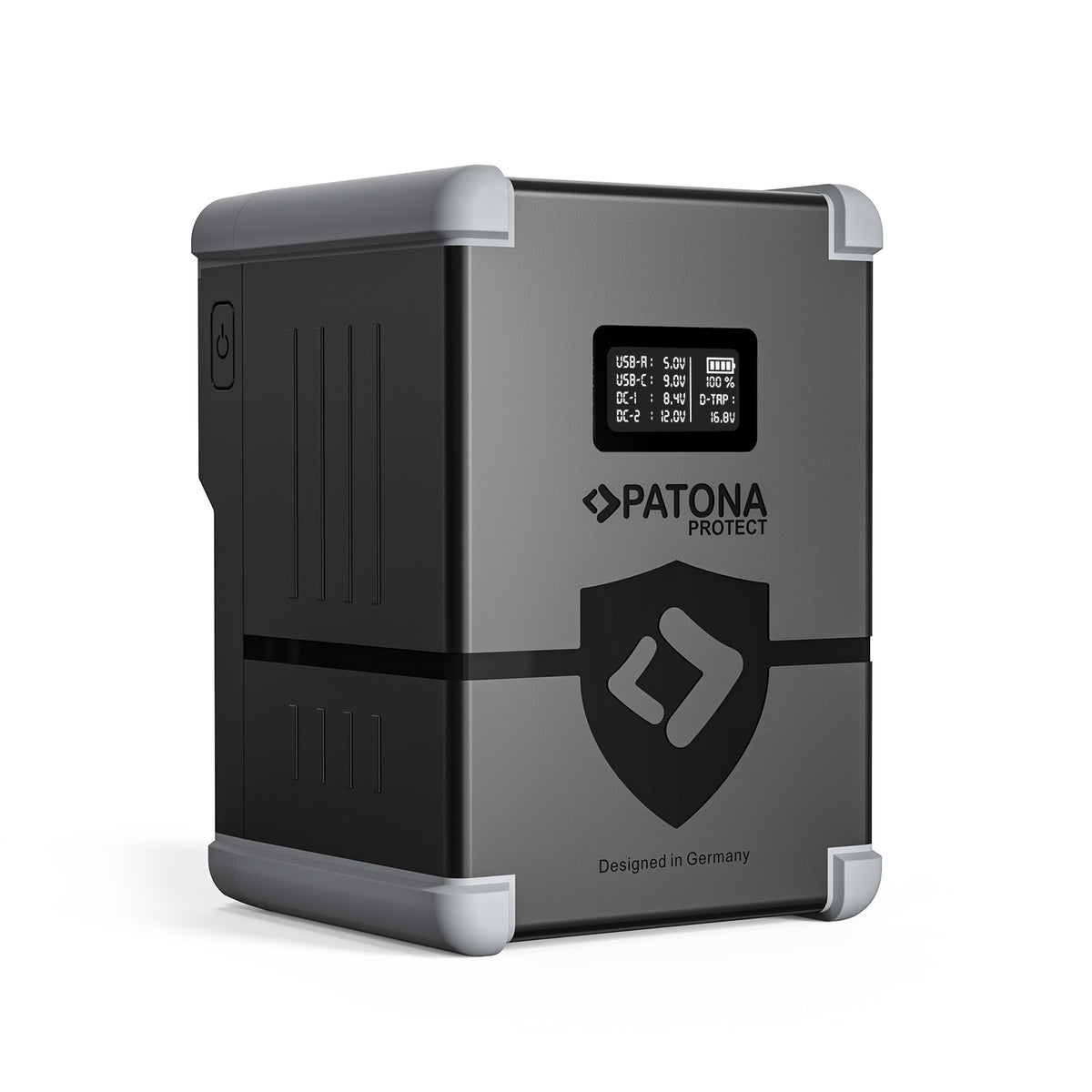 PATONA V150-PD100 V-Mount Akku 148 Wh, 14,54 V, 10200 mAh – USB-C, USB-A, D-Tap, 2× DC-Out – Schwarz