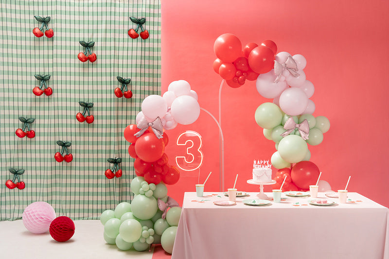 PartyDeco Folienballon Schleife – Rosa – 25 × 25 cm – 5 Stk