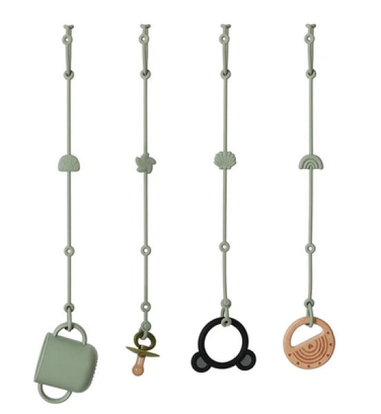 Little Bear Silikon-Kinderwagenkette – für Kinderwagen – 510 mm – Grün