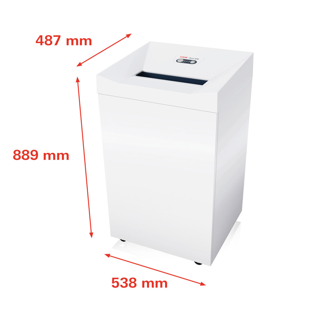 HSM PURE 630 – Aktenvernichter, DIN P-4, Partikelschnitt 4,5 × 30 mm, 130 l, CDs, Kreditkarten