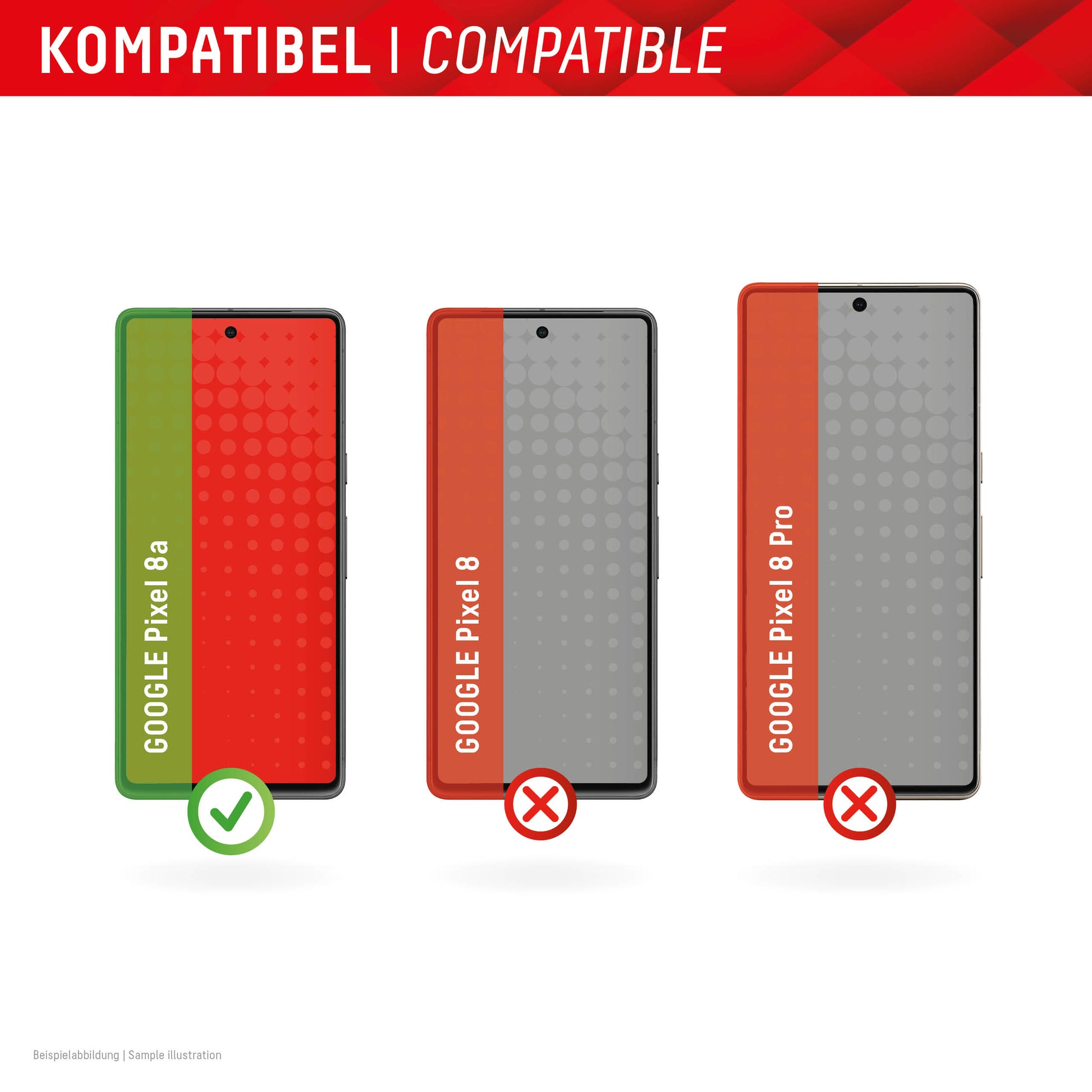 E.V.I. Displayschutz (Panzerglas), 10H – für Pixel 8A – mit Applikator