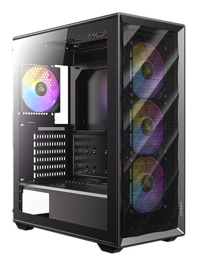 Antec AX85 – PC-Gehäuse – Midi Tower, für ATX, micro-ATX, Mini-ITX, 4×120 mm Lüfter, 360 mm Radiator, Schwarz
