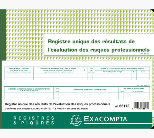 Exacompta Register 'Einzigartiges Ergebnisregister' – 240 × 320 mm – 60 Seiten, 110 g/m²