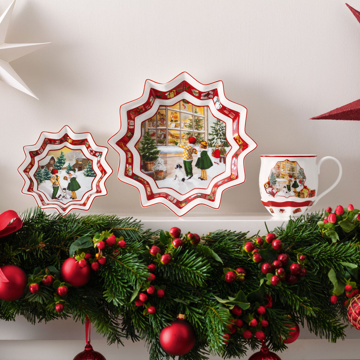 Villeroy & Boch Schale – 430 ml, Ø 25 cm, H 4,3 cm, Porzellan, Mehrfarbig