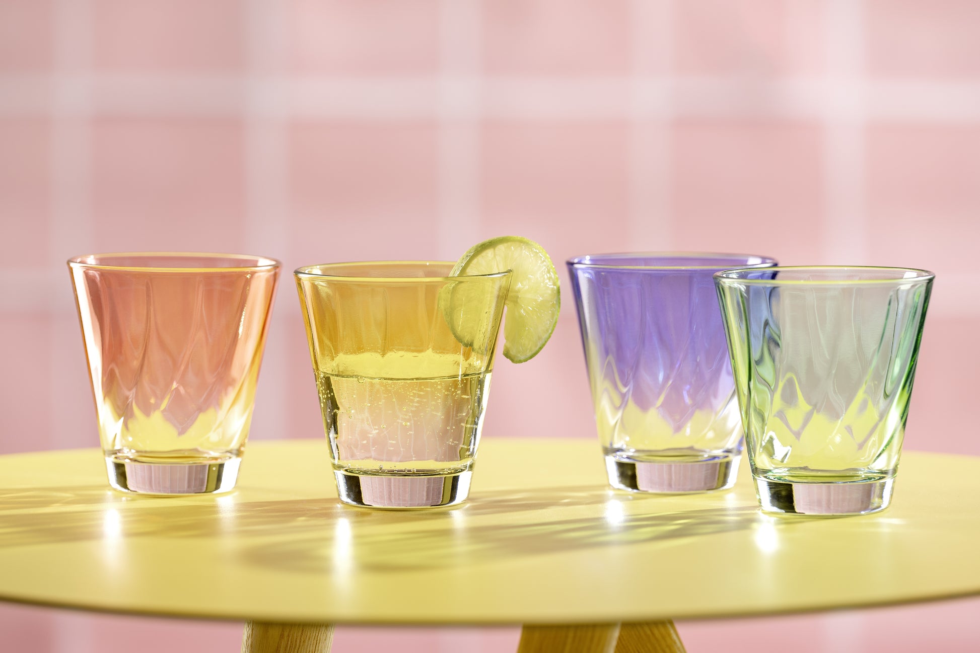 LEONARDO Trinkglas – 0,22 l, Glas, Blau, spülmaschinenfest, 4 Stück