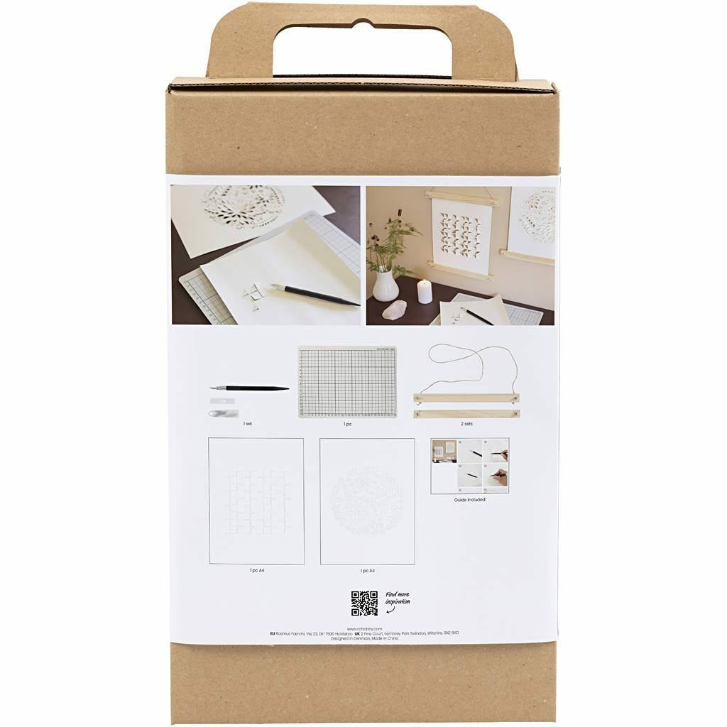Creativ Company Papierkunst – Bastelset – Papier, inkl. Posterrahmen, Messer, Schneidebrett