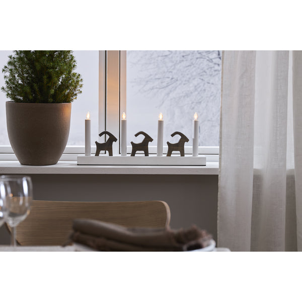 Star Trading Tischleuchte BRUSE – 43 × 7 × 17,5 cm, 0,5 W, warmweiss, braun, Schalter, LED