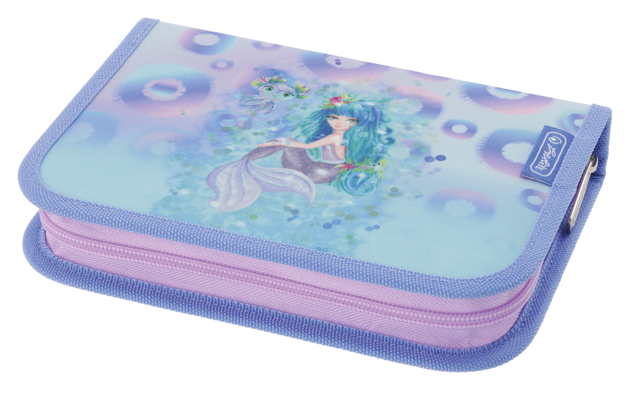 Herlitz Mystic Mermaid – Schüleretui, gefüllt (31-teilig), hellblau, Polyester, 20,5 × 3,8 × 14 cm