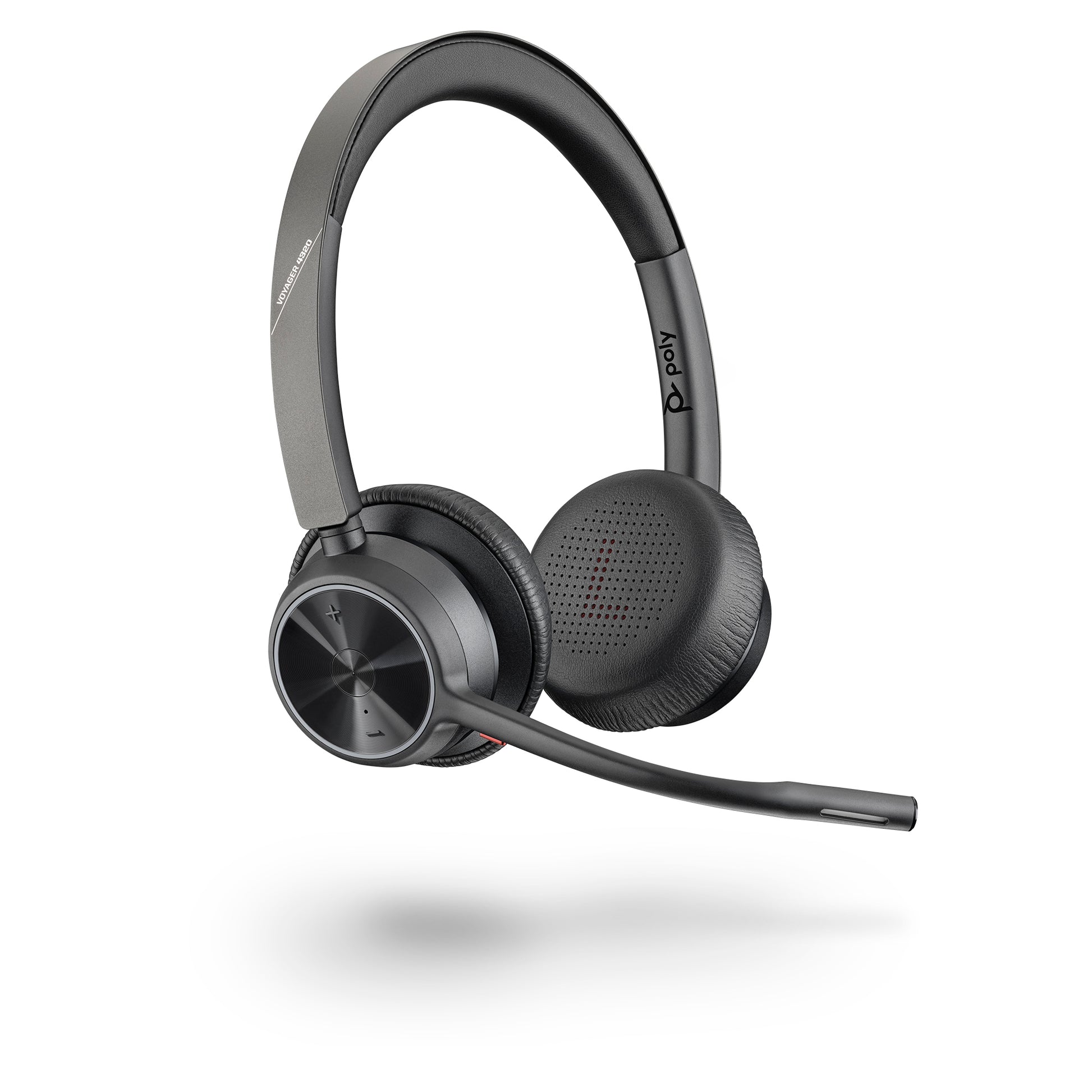 Poly Voyager 4320 Office-Headset – On-Ear, Stereo, BT, mit USB-A-Dongle, Schwarz, BT 5.1