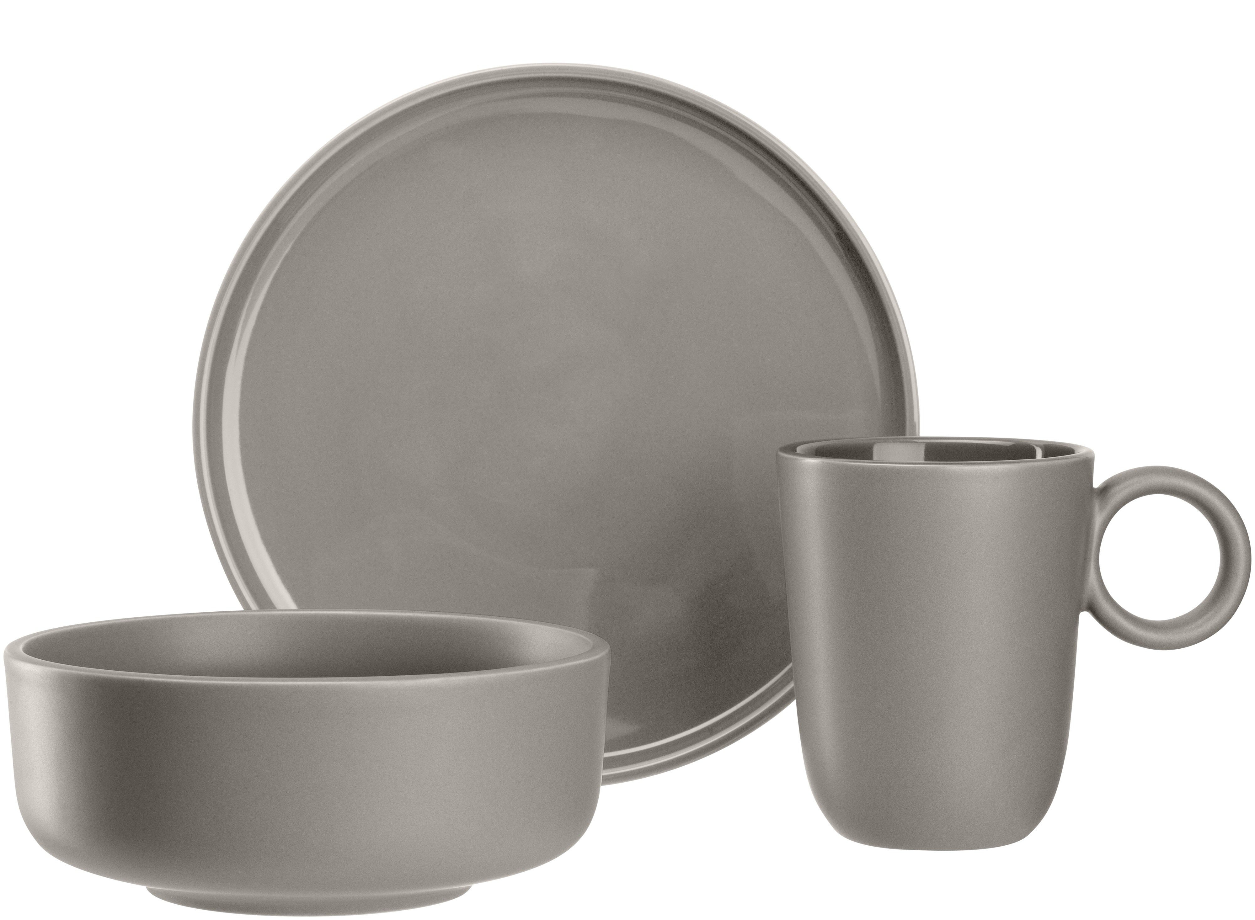 LEONARDO Roma Speise-Service – Keramik, taupe, spülmaschinenbeständig, 6-teilig