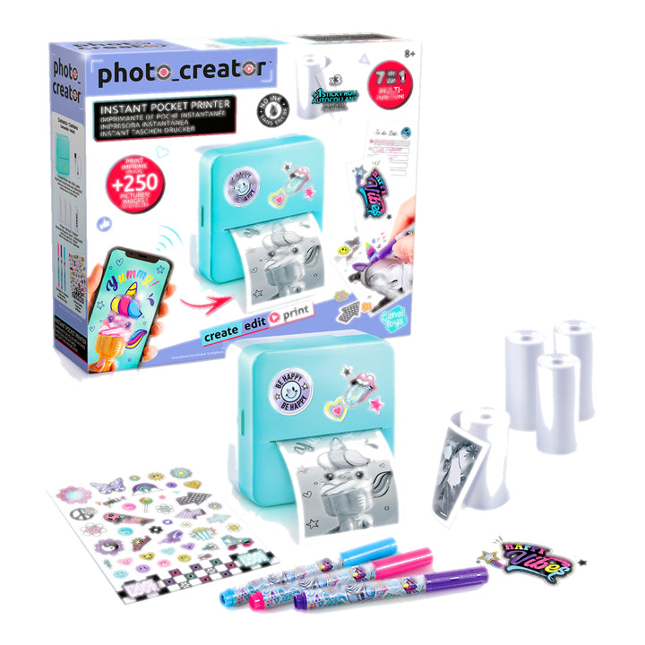 Canal Toys Instant Pocket Printer – Drucker (Spielzeug) – 20 × 18 × 6 cm – ab 8 J. – hellblau