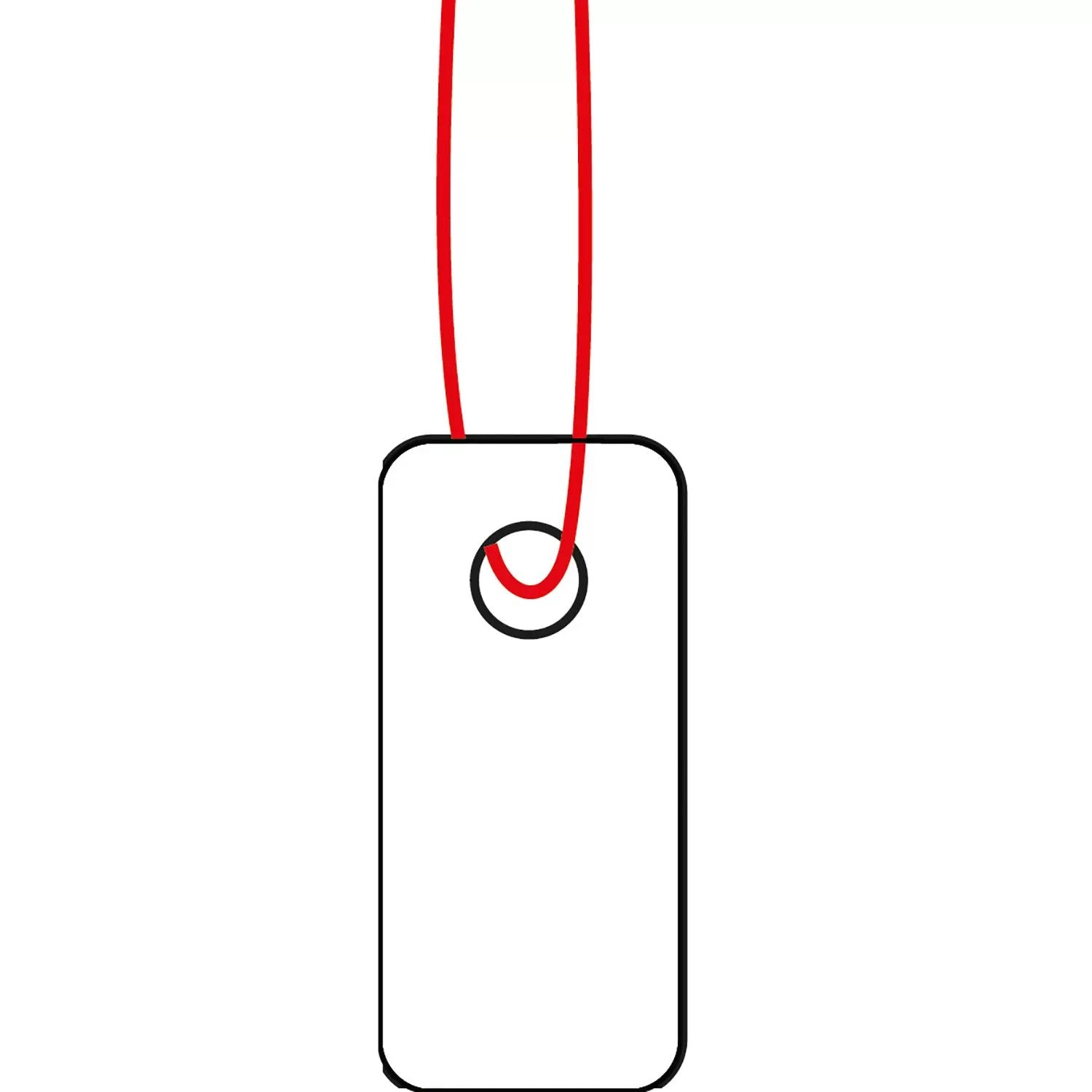 HERMA Anhängeetiketten – 7 × 15 mm, 300 g/m² Karton, Weiss, mit rotem Faden, abgerundete Ecken, 1'000 Stk.