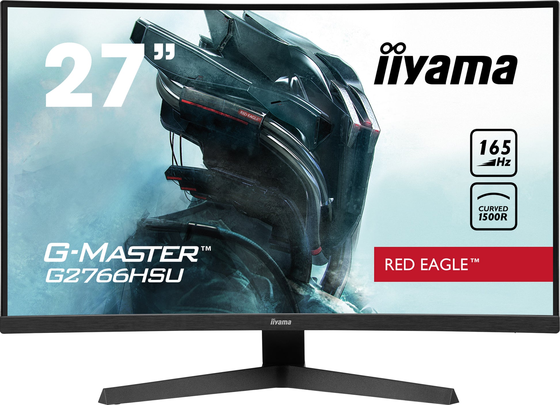iiyama G2766HSU-B1 – Monitor, 27", VA, 165 Hz, 250 cd/m², Gebogen, VESA 100 × 100, Schwarz