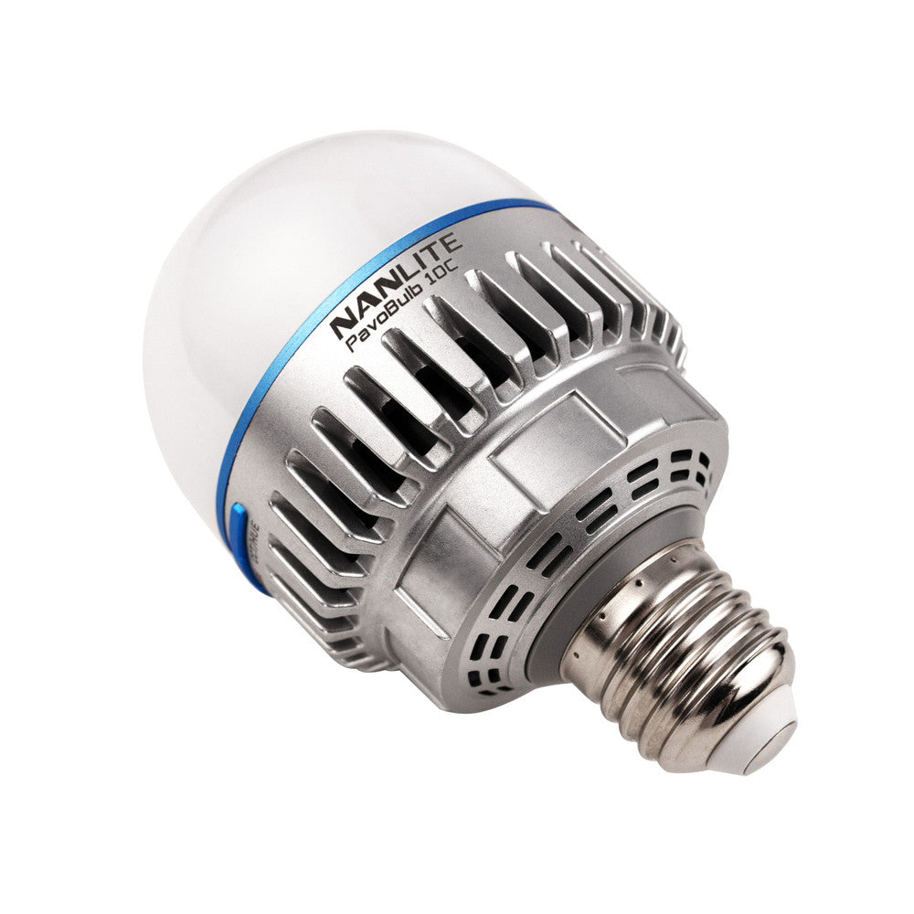 Nanlite PavoBulb 10C – 10 W LED-Birne (E27), dimmbar, 2700–7500 K, 1018 lx – Metallisch/Weiss