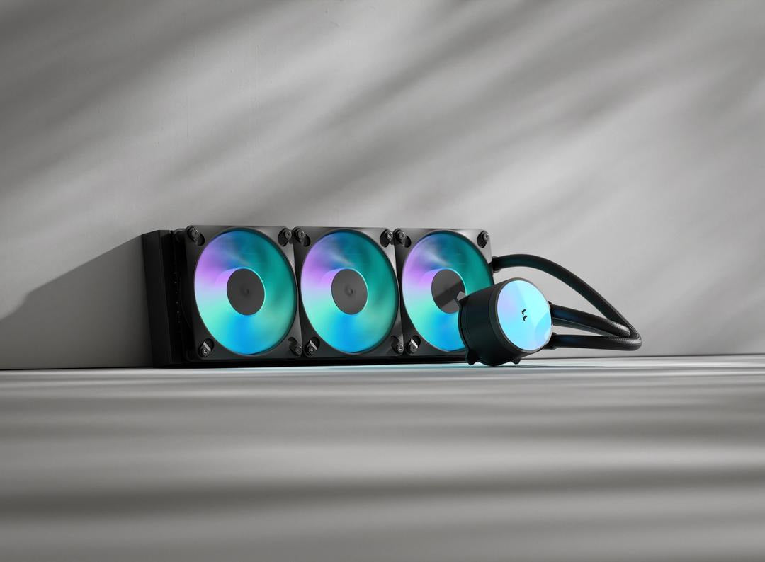 Fractal Design Radius 360 RGB – Flüssigkeitskühler – 3×120 mm Lüfter, für LGA 1200, AM4, AM5, Schwarz