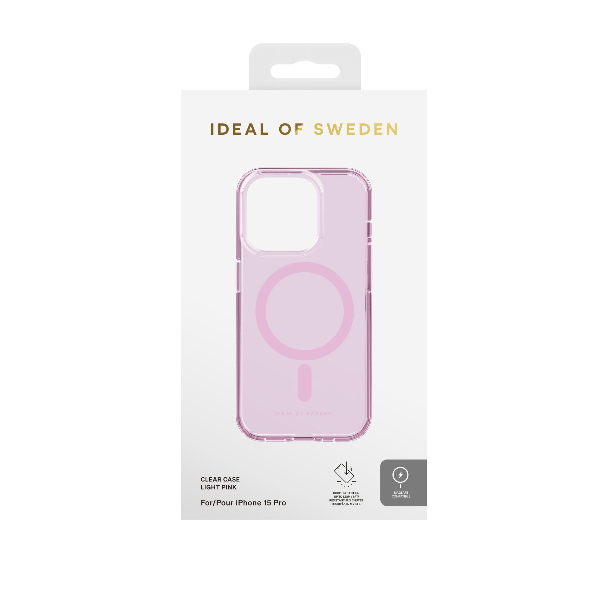 iDeal of Sweden Backcover – für Apple iPhone 15 Pro, MagSafe, PC+TPU, Hellrosa, bis 1,82 m sturzsicher