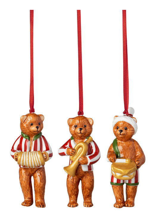 Villeroy & Boch Weihnachtsbaumschmuck – 3-teilig, 8,5 cm – Porzellan, mehrfarbig