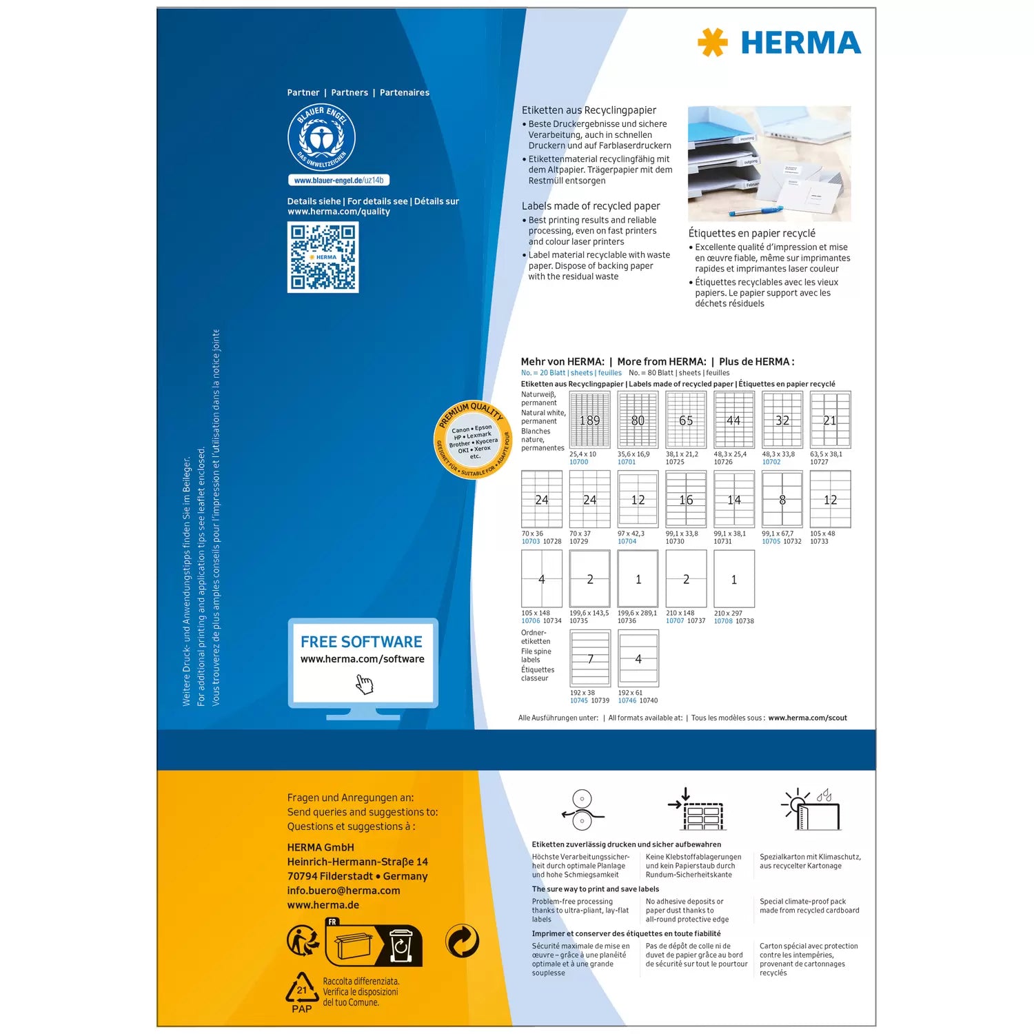 HERMA Gestanzte Drucketiketten, 38 mm × 21 mm, weiss, Papier, permanent, 5200 Stück