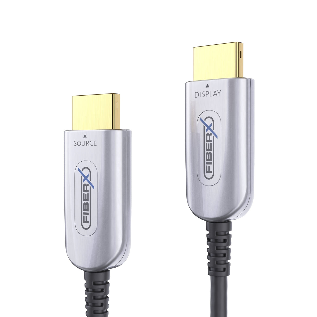 FiberX HDMI Kabel HDMI 2.0 4K 60 Hz – 15 m – Schwarz/Grau