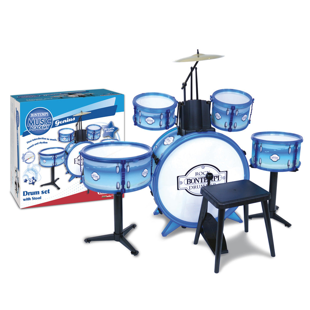 Bontempi Schlagzeug-Set – 6-teilig – 65 × 68 × 85 cm – ab 3 Jahren – Kunststoff, mehrfarbig