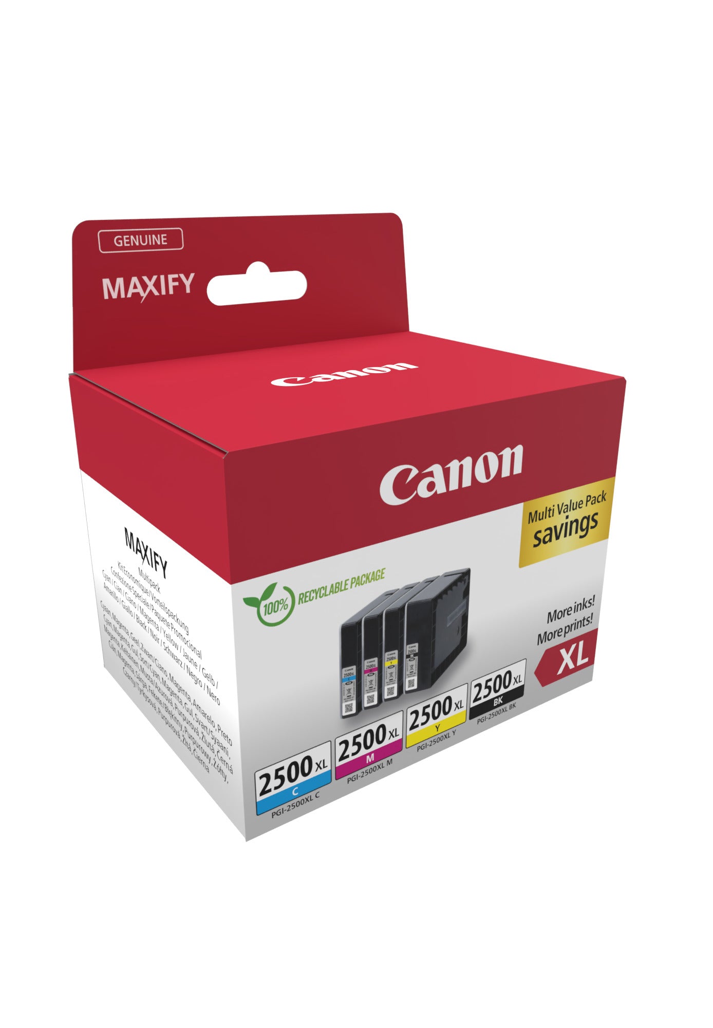 Canon Tintenpatronen-Multipack PGI-2500XL, CMYK, 4er-Pack