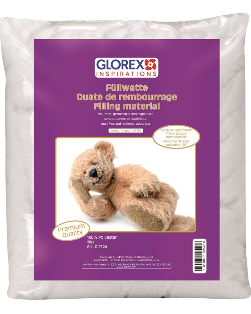 GLOREX Füllwatte, Polyester, Weiss, 1 kg, 1 Stk.