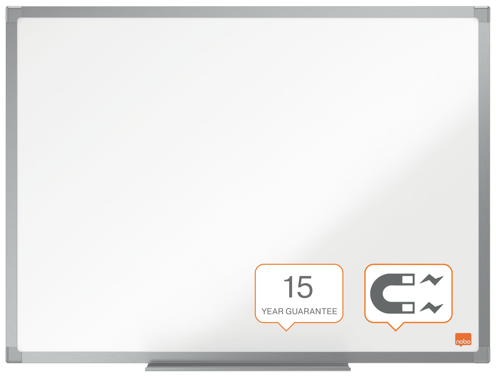 Nobo Whiteboard – 60 × 45 cm, lackierter Stahl, magnetisch, Aluminiumrahmen, Wandmontage