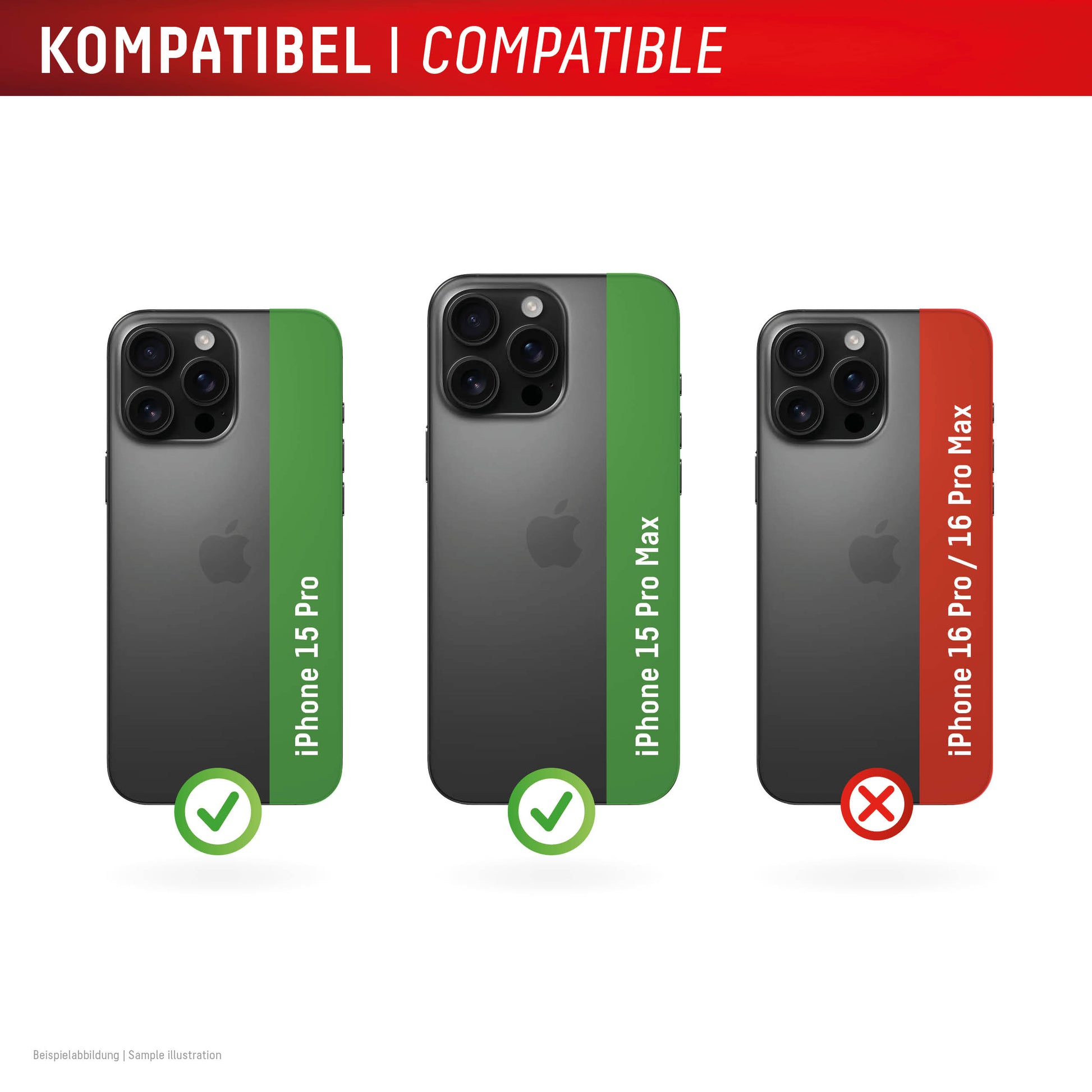 E.V.I. Kameralinsenschutz, 10H – für iPhone 15 Pro/15 Pro Max –  – Schwarz/Transparent