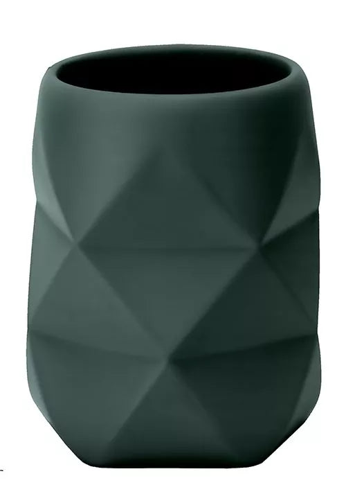 Kleine Wolke Zahnbürstenhalter Crackle – 8×8×10 cm, Polyresin, Dunkelgrün