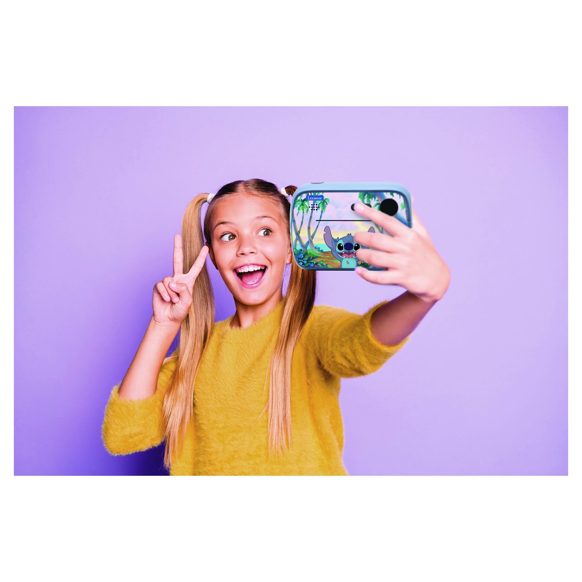 Lexibook STITCH Sofortdruckkamera – 12 MP, 8 GB Speicher, SD bis 32 GB, Akku 5 h – ab 4 J. – mehrfarbig