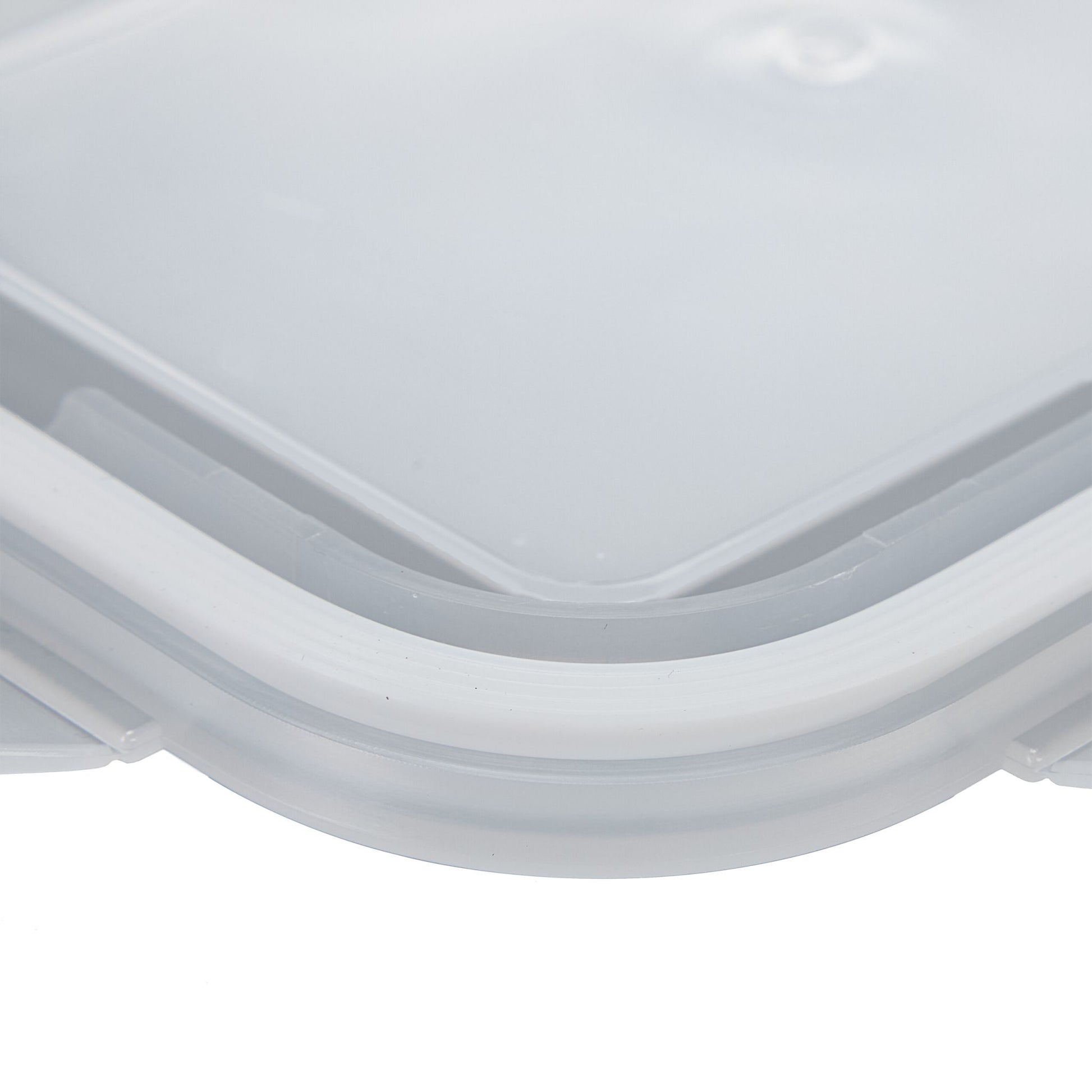 Relaxdays Vorratsdose 370 ml, 15,5 × 11 × 6 cm, Glas/Polypropylen (PP)/Silikon, transparent/türkis/weiss