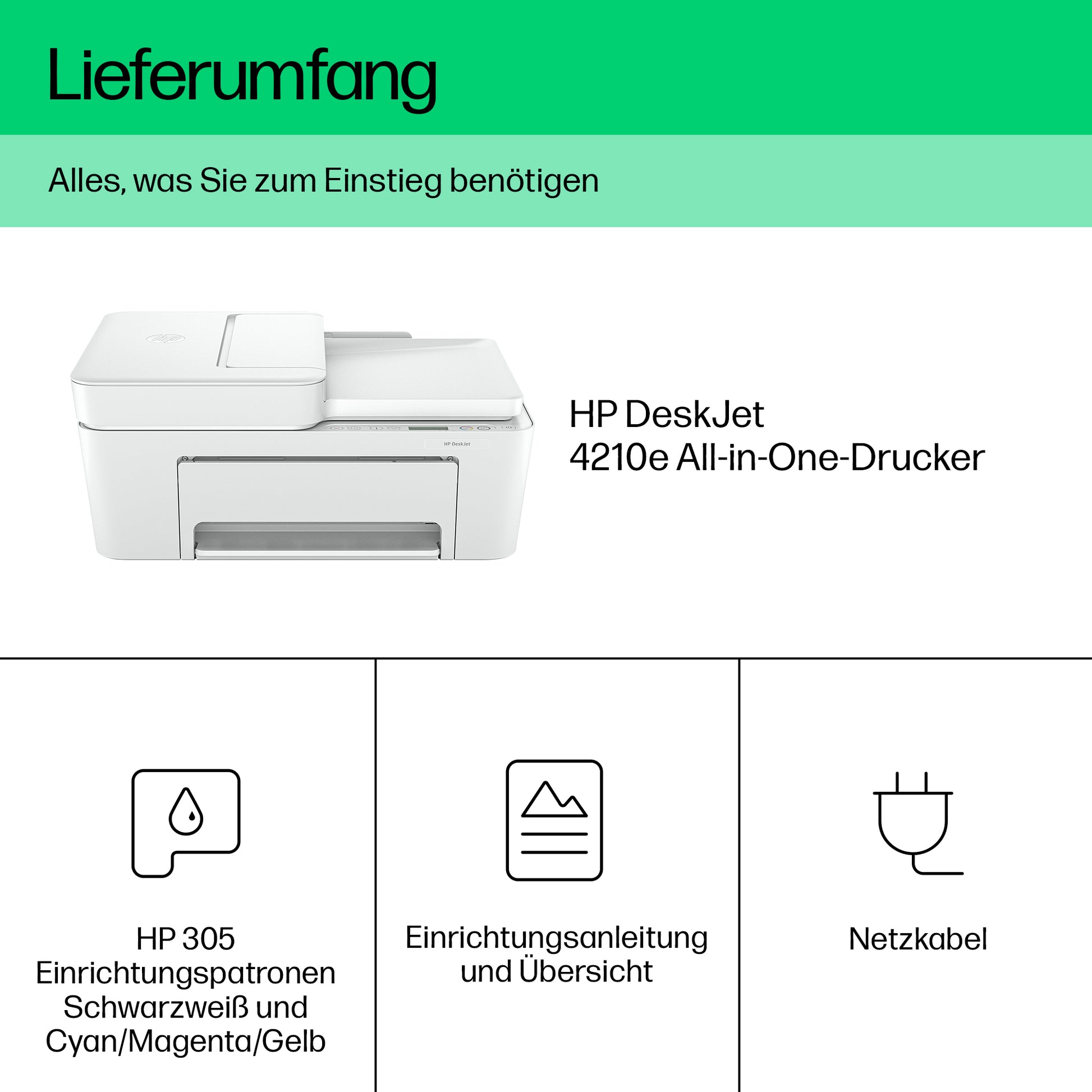 HP DESKJET 4210E – Farbiges Tintenstrahl-MFP A4, 3-in-1