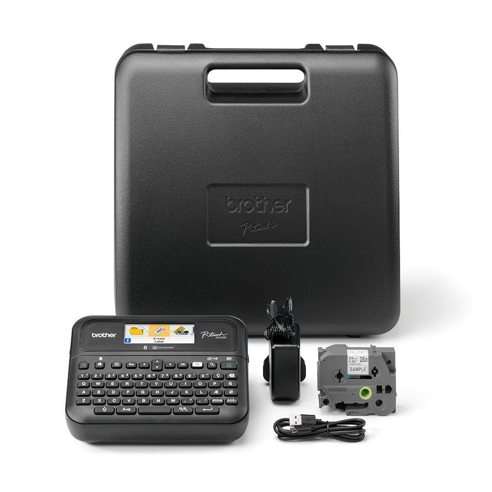 Brother P-touch D610VP – Beschriftungsgerät, für TZe-Bänder 3,5–24 mm, USB, Auto-Cutter