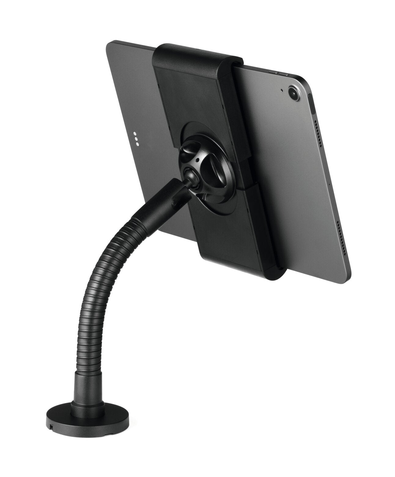 Durable Tablet-Tischhalterung – 7–12,9", 360° drehbar, abschliessbar – Schwarz