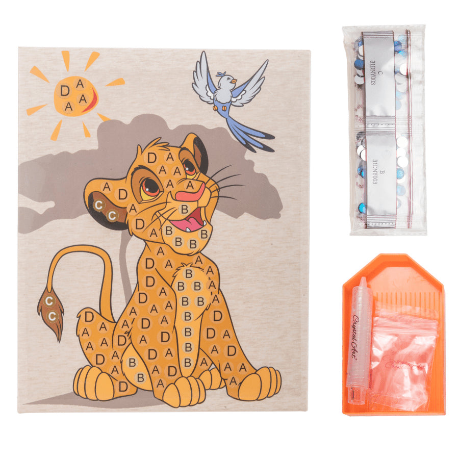 CRAFT Buddy Crystal Art Junior Simba – Diamond Painting Set – 20 × 25 cm – ab 4 Jahren