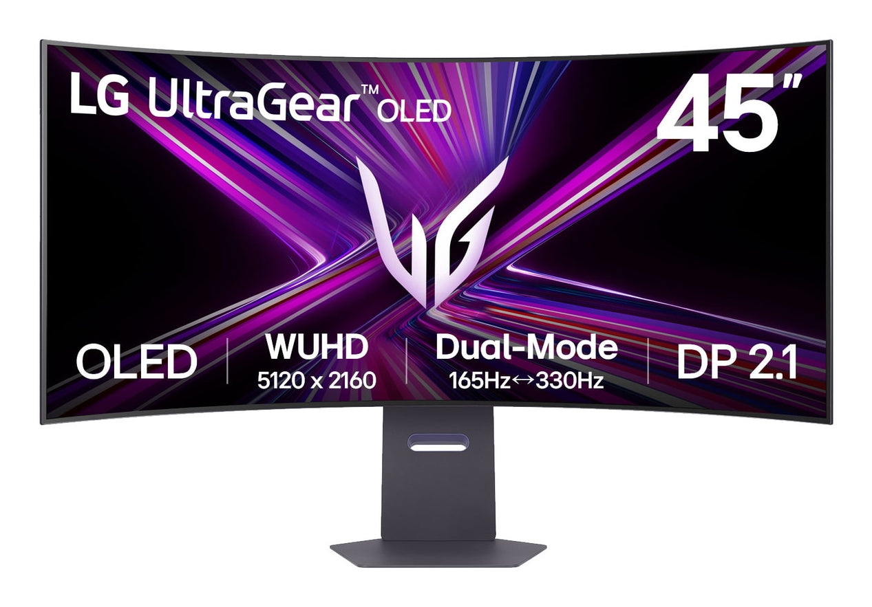 LG 45GX950A-B – 45" Gebogen, 5120 × 2160, OLED, 165 Hz, USB-C 90 W, HDR10