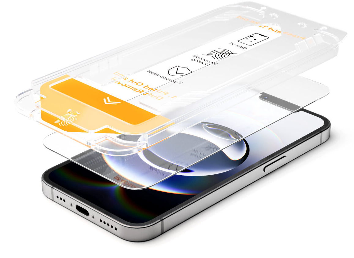 4smarts Displayschutz – für Apple iPhone 13/13 Pro/14 – Panzerglas – kratzfest, Anti-Staub-Set