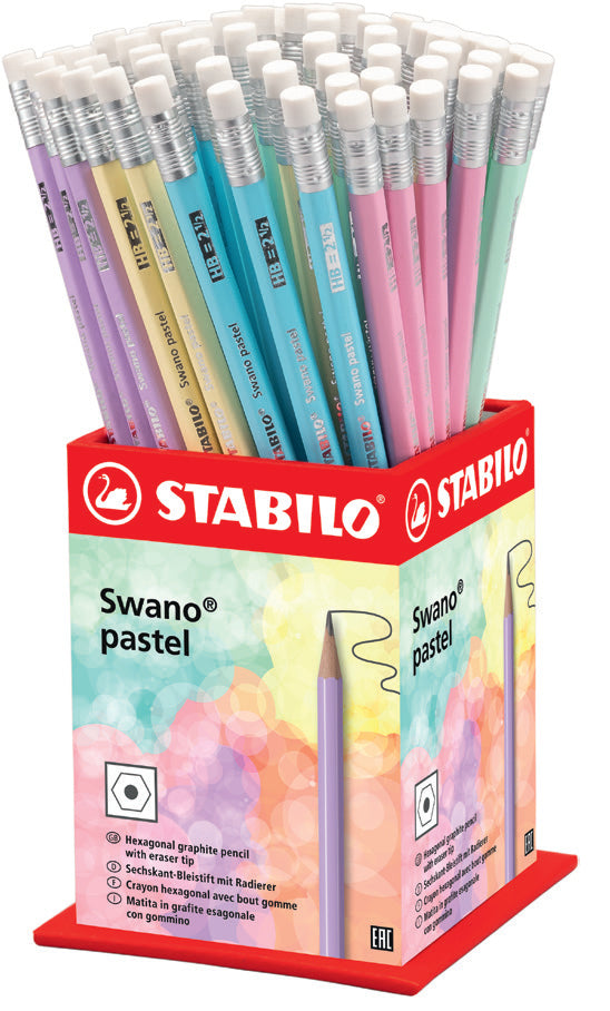 STABILO Swano Pastell Bleistifte HB, hexagonal – 72er-Display