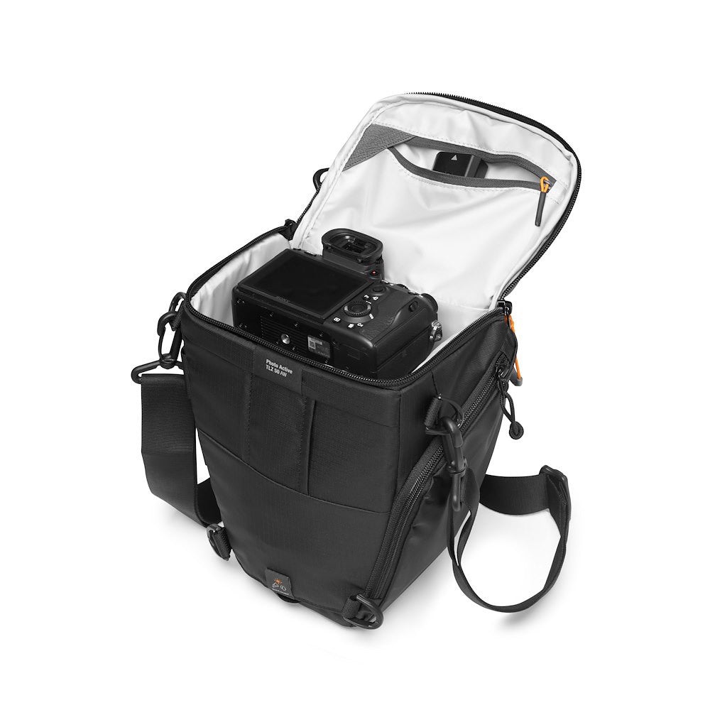 Lowepro Photo Active TLZ 50 AW Toploader – 125 × 175 × 220 mm – für Sony Alpha 9 (70–200 mm f/4) – Regenhülle
