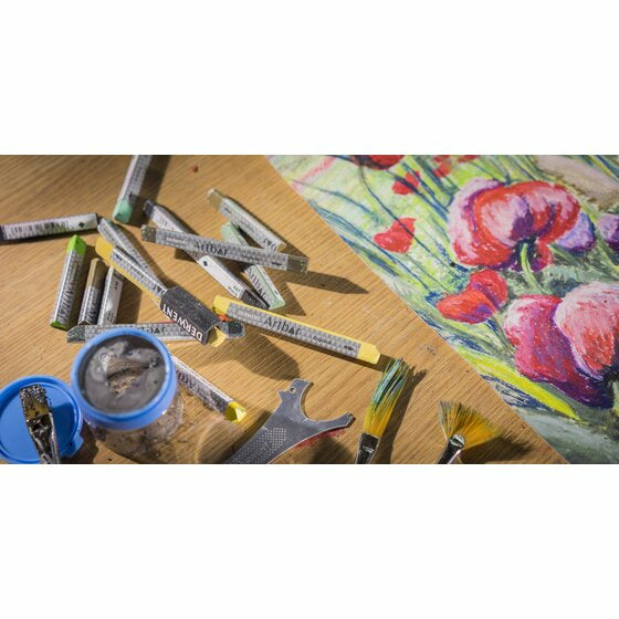 Derwent Aquarellpinsel-Set – schwarz, silber, 6er-Pack, sortierte Pinselformen